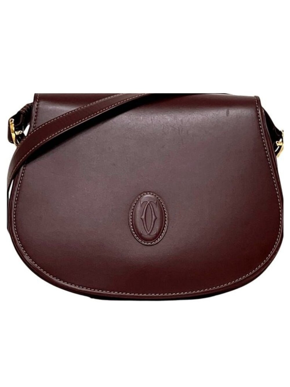 Cartier Shoulder Bag Must Leather Bordeaux Vintage